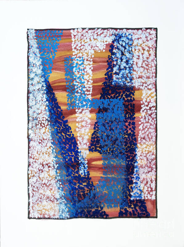 Abstract Poster featuring the painting 01325 Blue Too by AnneKarin Glass