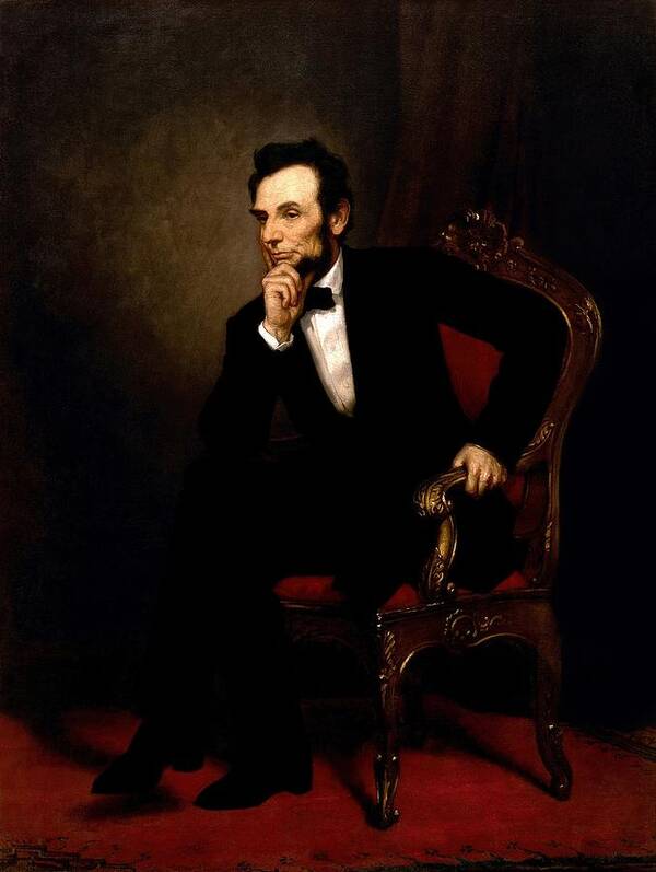 Abraham Poster featuring the painting Abraham Lincoln #12 by George Peter Alexander Healy