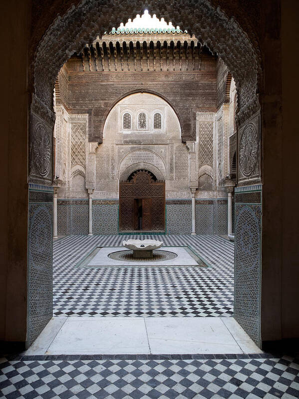 Photography Poster featuring the photograph Al-attarine Madrasa Built By Abu #1 by Panoramic Images