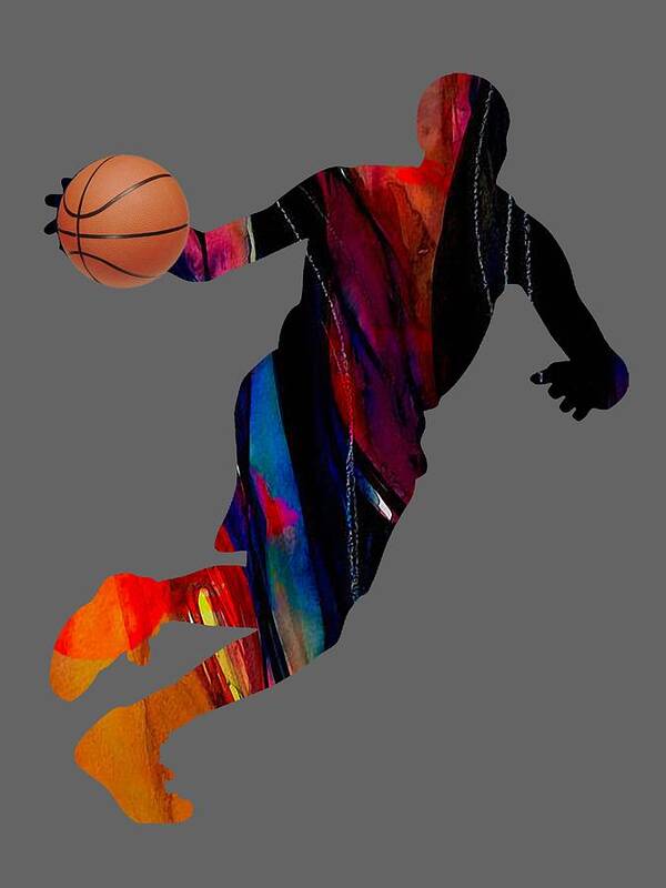 Basketball Poster featuring the mixed media Basketball Collection #1 by Marvin Blaine