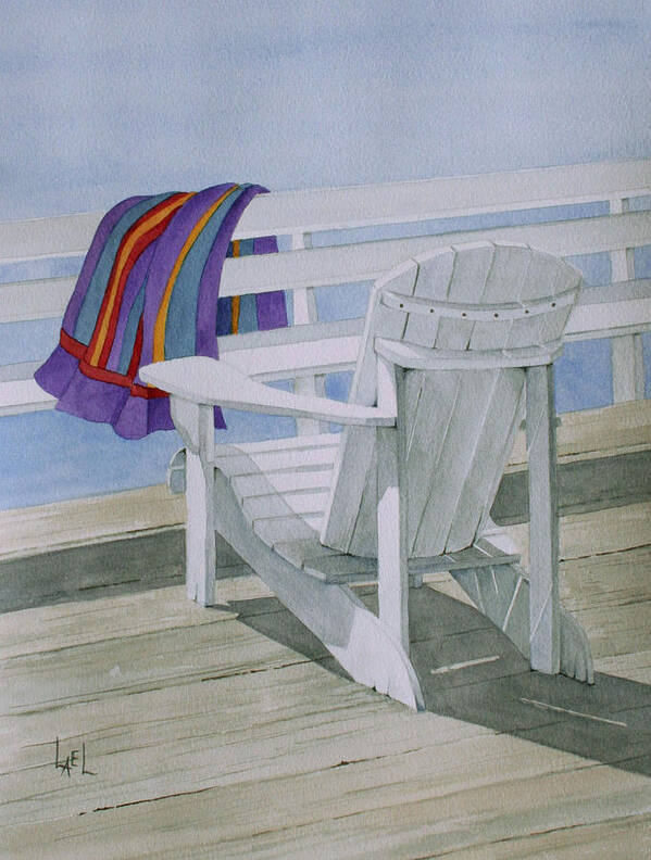 Beach Poster featuring the painting Beach Chair by Lael Rutherford