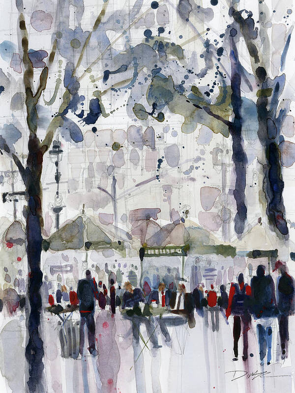 Plein Air Poster featuring the painting Bryant Park, New York CIty #1 by Dorrie Rifkin