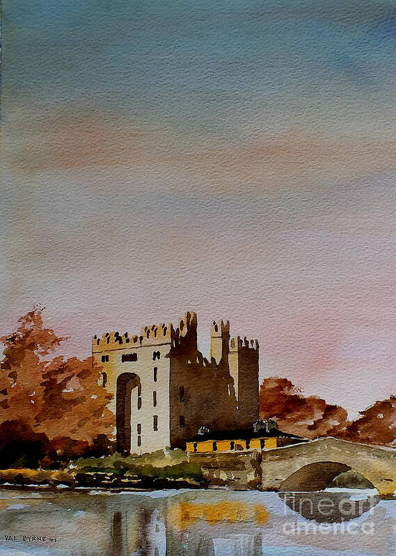  Poster featuring the painting Bunratty Castle, Clare #1 by Val Byrne