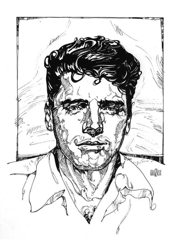 Burt Lancaster Poster featuring the digital art Burt Lancaster Inking by Garth Glazier