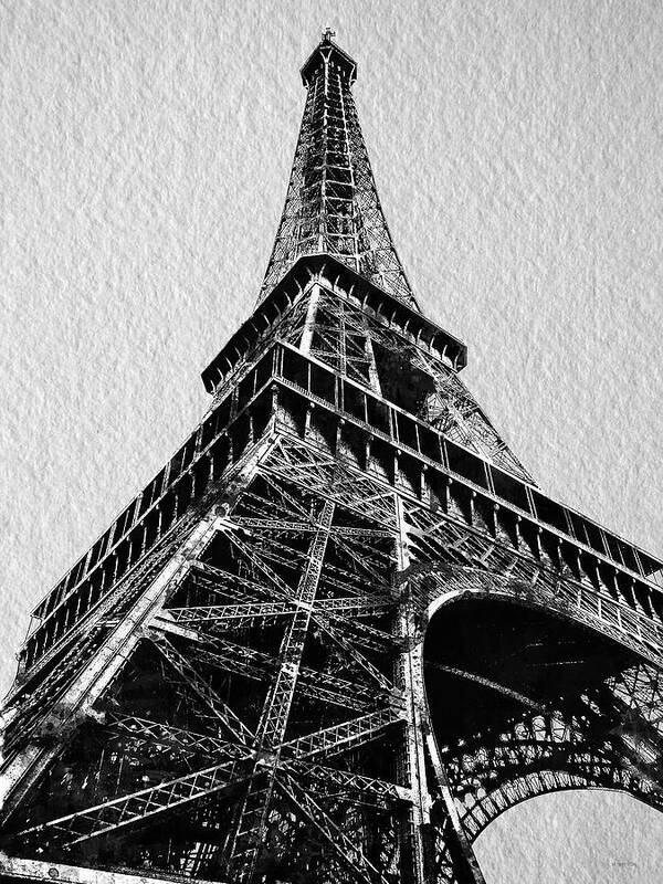 Eiffel Tower Poster featuring the digital art Eiffel Tower #1 by Marlene Watson
