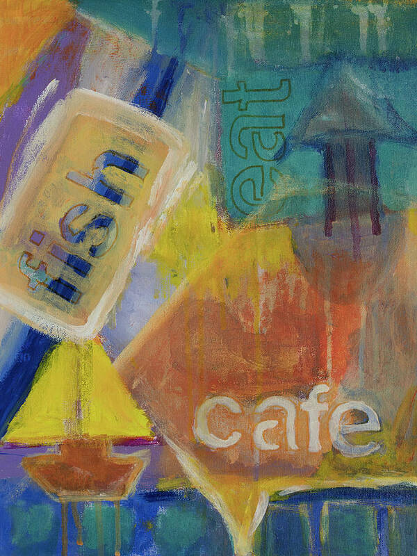 Expressionism Painting Poster featuring the painting Fish Cafe #1 by Susan Stone