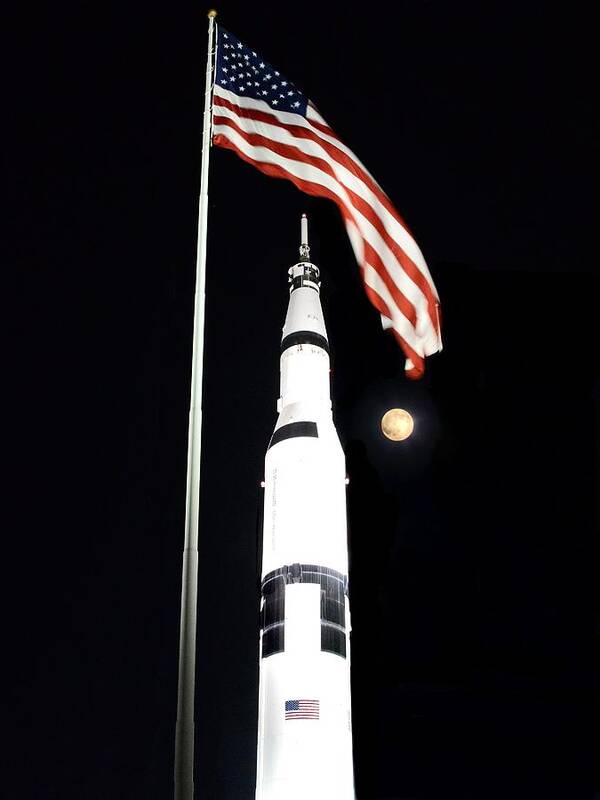 Saturn V Poster featuring the photograph From Here to There #1 by Jeannee Gannuch