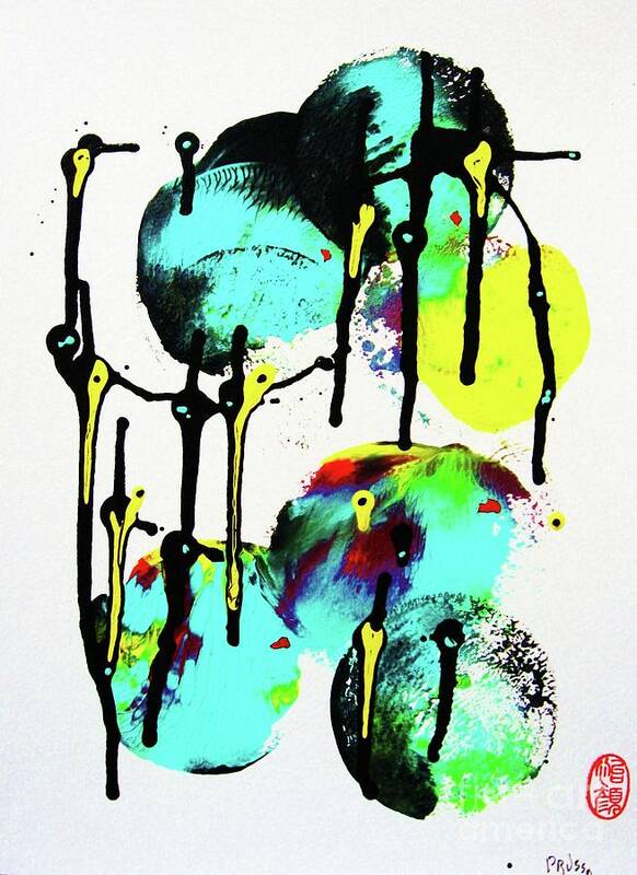 Abstraction Poster featuring the painting Fugu Ni by Thea Recuerdo