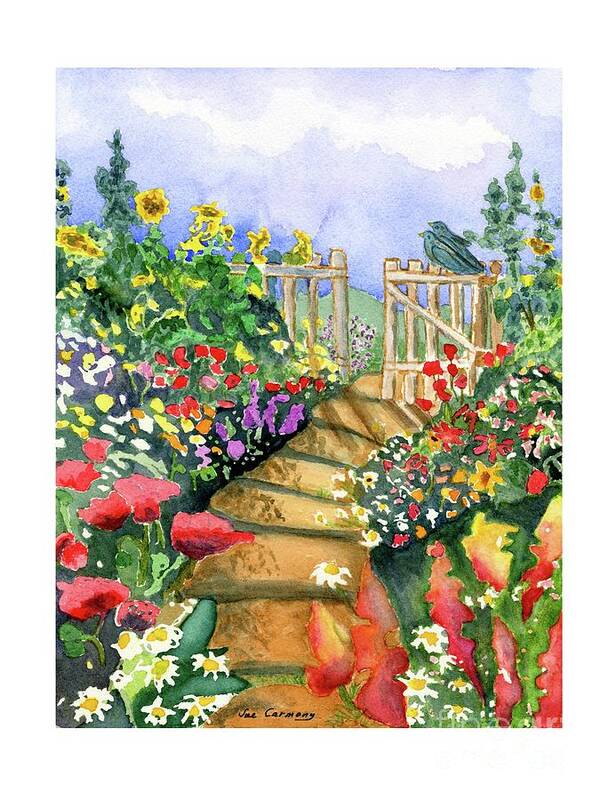 Landscape Poster featuring the painting Pathway to Heaven by Sue Carmony