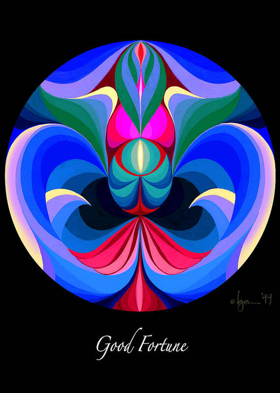 Mandalas Poster featuring the painting Good Fortune #1 by Angela Treat Lyon