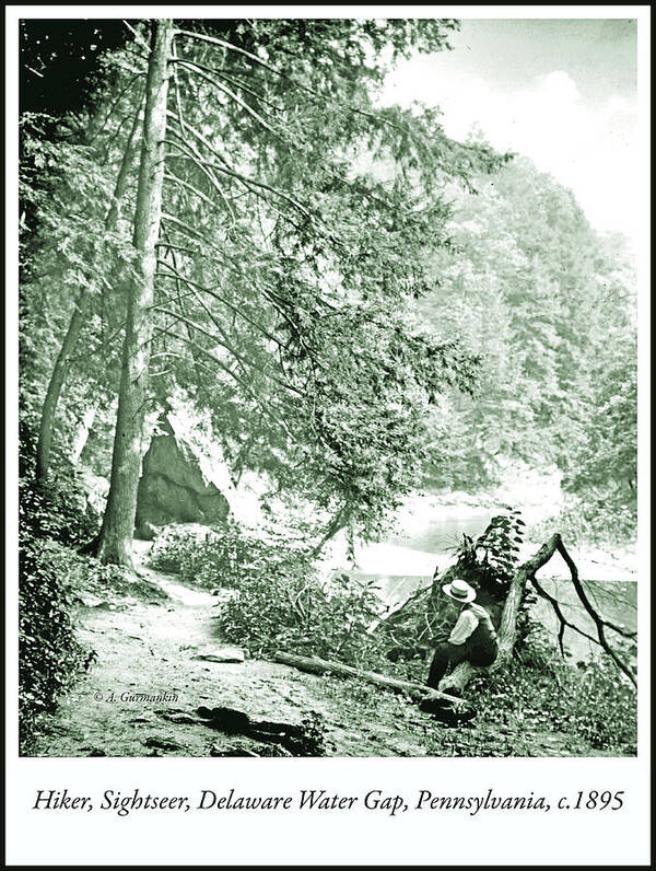 Recreation Area Poster featuring the photograph Hiker, Sightseer, Delaware Water Gap, Pennsylvania, c.1895 #1 by A Macarthur Gurmankin