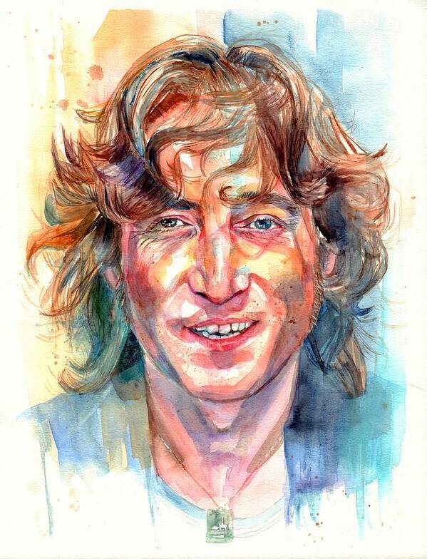 John Lennon Poster featuring the painting John Lennon portrait #2 by Suzann Sines