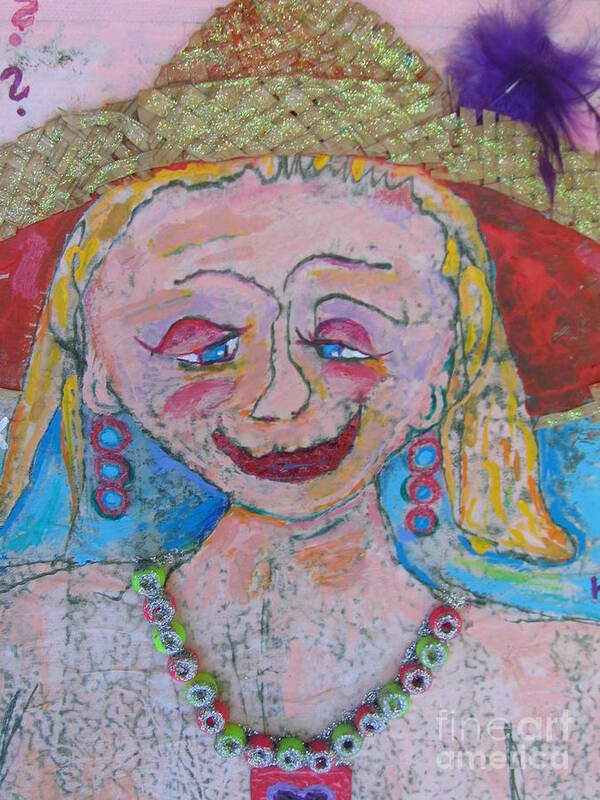 Face Poster featuring the painting Kooky #1 by Marlene Robbins