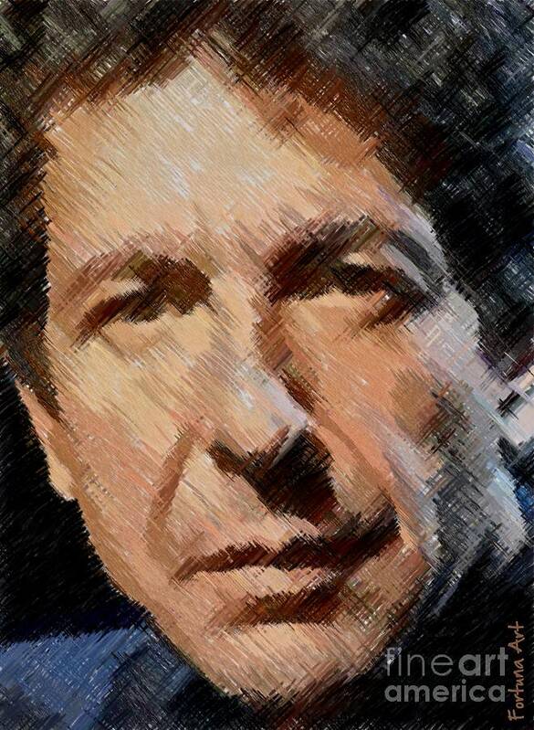 Digital Art Poster featuring the digital art Leonard Cohen #1 by Dragica Micki Fortuna
