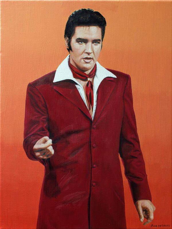 Elvis Poster featuring the painting No title #1 by Rob De Vries