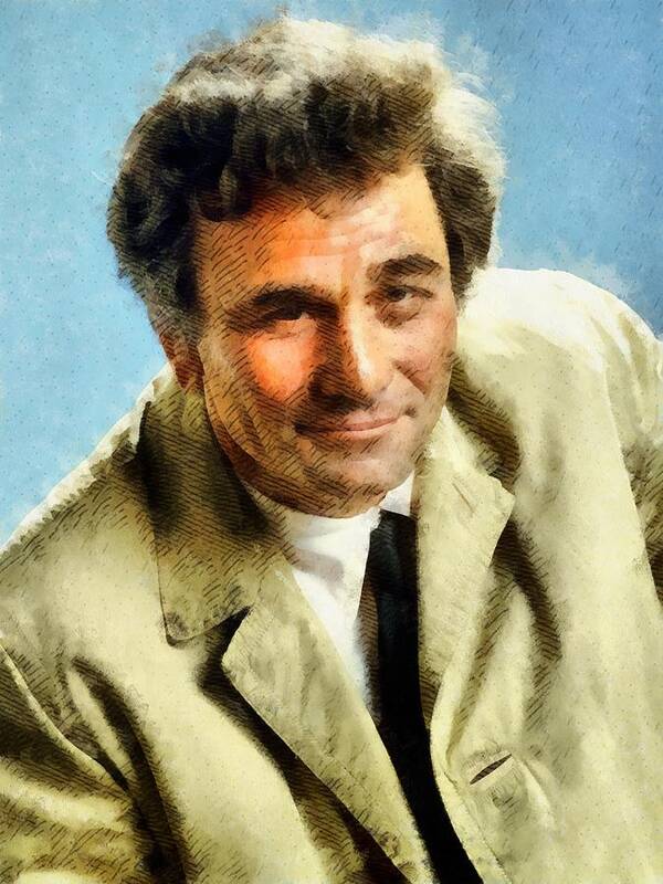 Peter Poster featuring the painting Peter Falk, Columbo #8 by Esoterica Art Agency