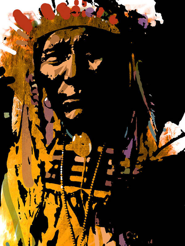 Native American Poster featuring the painting Proud Chief #1 by Paul Sachtleben