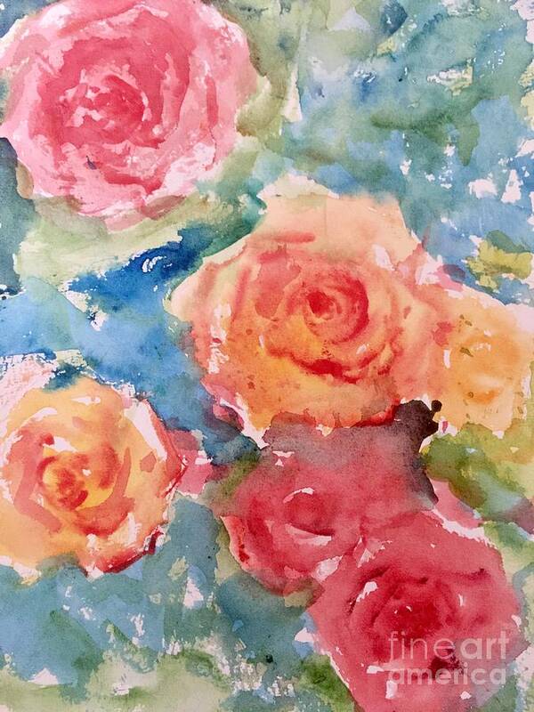 Watercolor Roses Poster featuring the painting Roses #1 by Trilby Cole