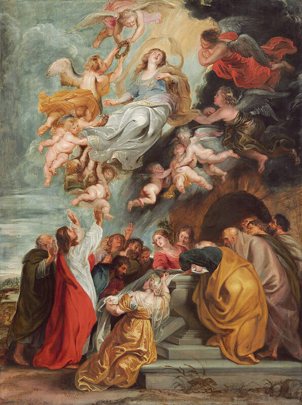 Peter Paul Rubens Poster featuring the painting The Assumption Of The Virgin #1 by Peter Paul Rubens