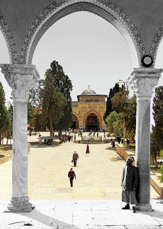 Aqsa Poster featuring the photograph The Al Aqsa Mosque by Munir Alawi