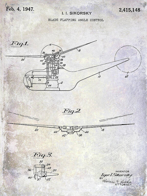 1947 Helicopter Patent Poster featuring the photograph 1947 Helicopter Patent by Jon Neidert