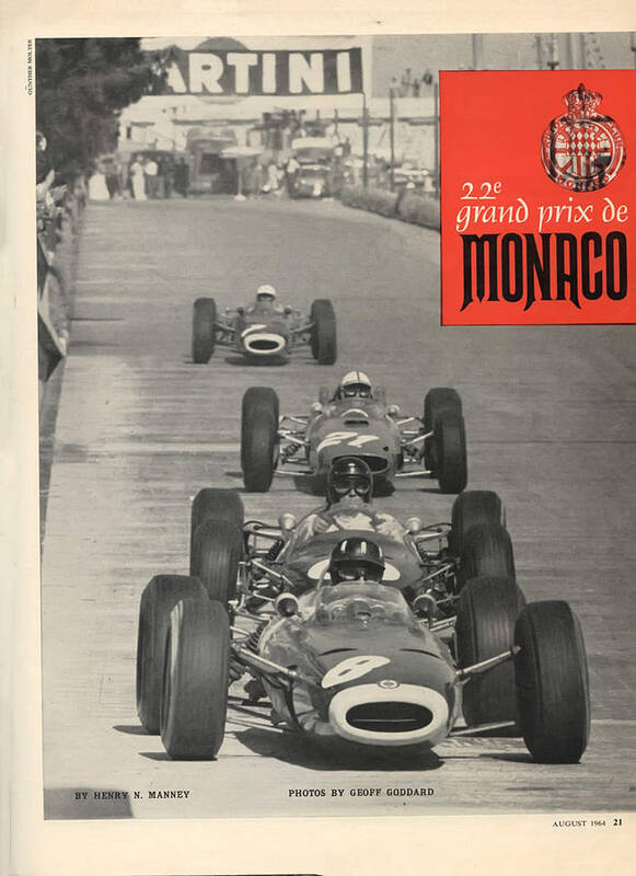 F1 Poster featuring the digital art 1964 F1 Monaco Grand Prix by Georgia Clare