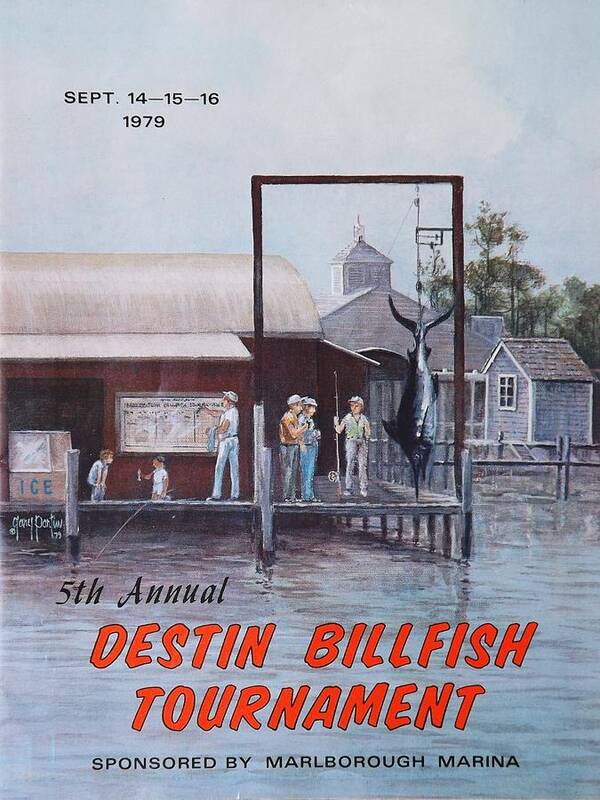 Billfish Poster featuring the painting 1979 Destin Billfish Tournament by Gary Partin