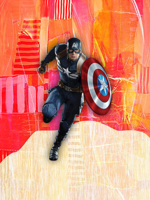 Avengers Poster featuring the mixed media Captain America Collection #2 by Marvin Blaine
