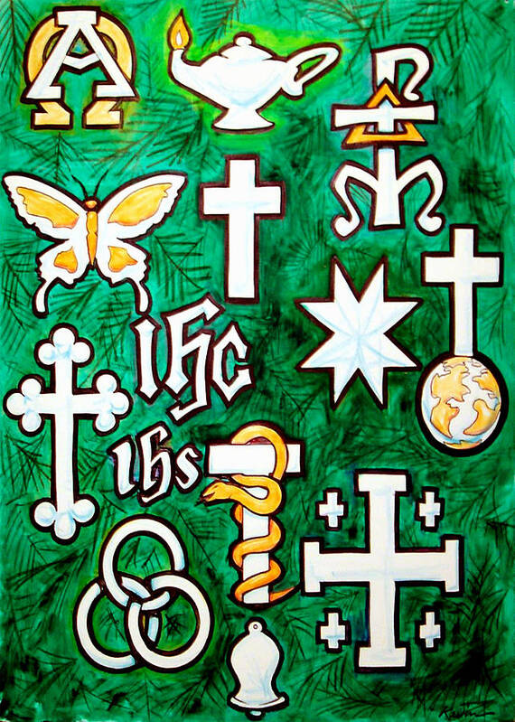 Chrismons Poster featuring the painting Chrismons #2 by Kevin Middleton