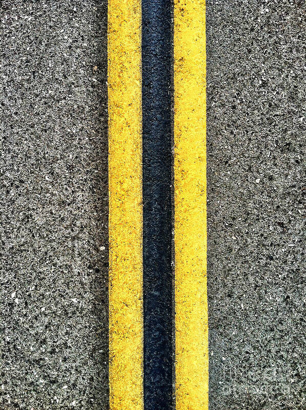 Road Lines Poster featuring the photograph Double Yellow Road Lines #2 by Bryan Mullennix