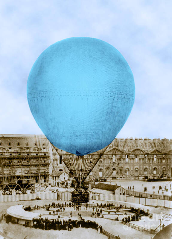 Technology Poster featuring the photograph Henri Giffards Captive Balloon, 1878 #2 by Science Source