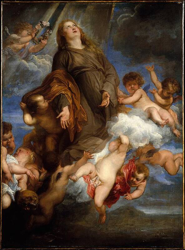 Anthony Van Dyck Poster featuring the painting Saint Rosalie Interceding for the Plague-stricken of Palermo #4 by Anthony van Dyck