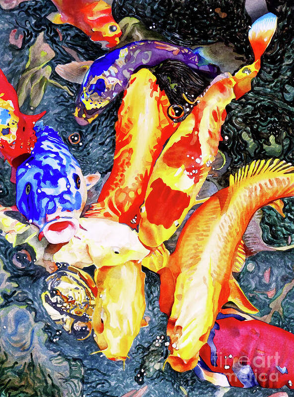Koi Poster featuring the painting #217 High Hand Koi 2 #217 by William Lum