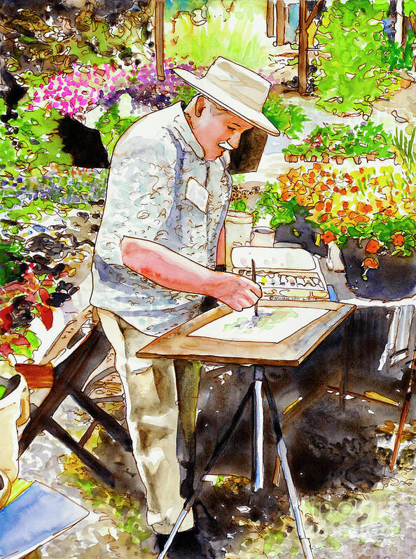 Garden Poster featuring the painting #284 Plein Air Painter #284 by William Lum