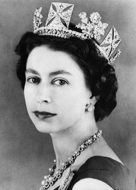 1950s Poster featuring the photograph British Royalty. Queen Elizabeth II #6 by Everett