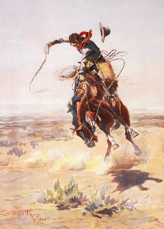 Charles Russell Poster featuring the digital art A Bad Hoss by Charles Russell
