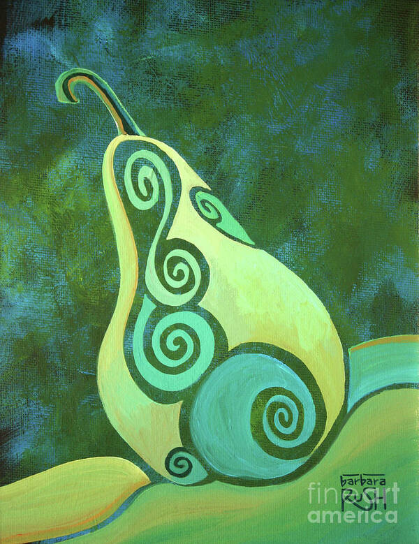 Pear Paintings Poster featuring the painting A Groovy Little Pear by Barbara Rush