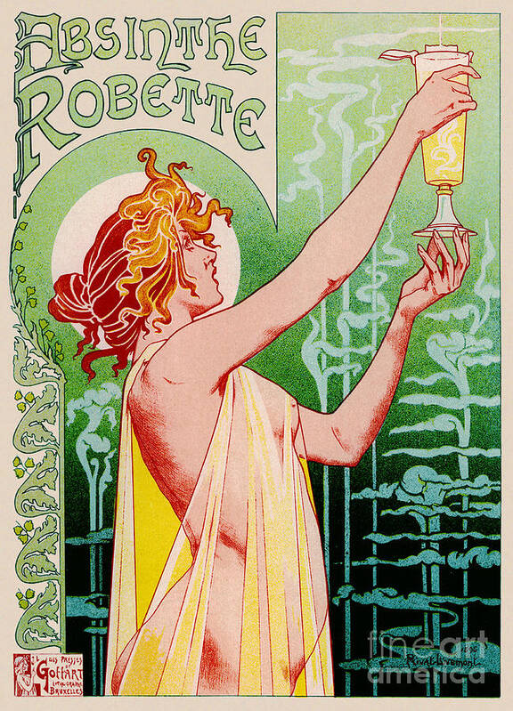 Absinthe Advertisement 1896 Poster featuring the photograph Absinthe Ad 1896 by Padre Art