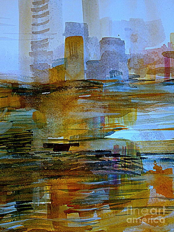 Abstract Landscape Painting Poster featuring the painting Adrift by Nancy Kane Chapman