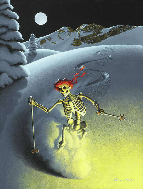 Ski Poster featuring the painting After Hours by Chris Miles