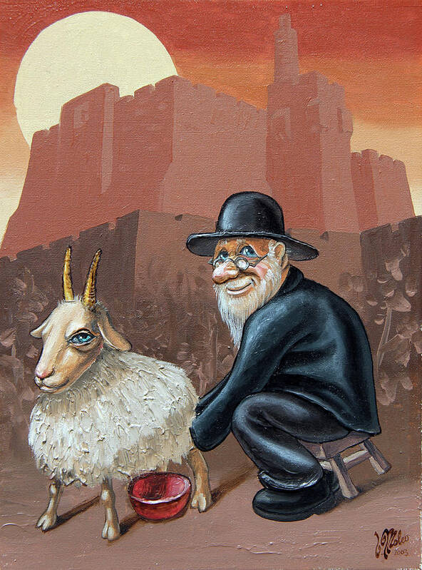 Hasid Poster featuring the painting Aidishe Nahes. Jewish Luck by Victor Molev
