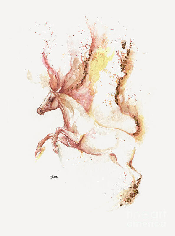Horse Poster featuring the painting Almost Like An Unicorn 1 by Ang El