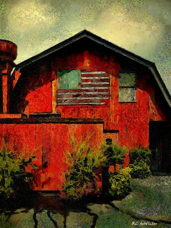 Barn Poster featuring the painting American Barn by RC DeWinter