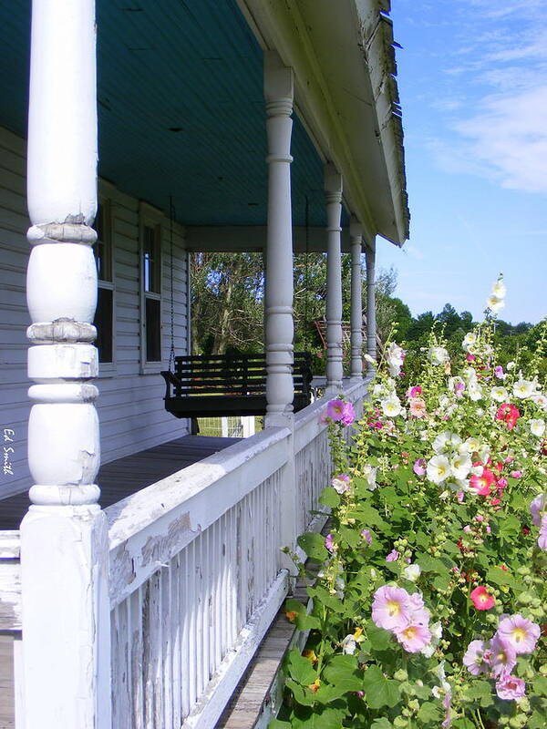 Amish Porch Poster featuring the photograph Amish Porch by Edward Smith