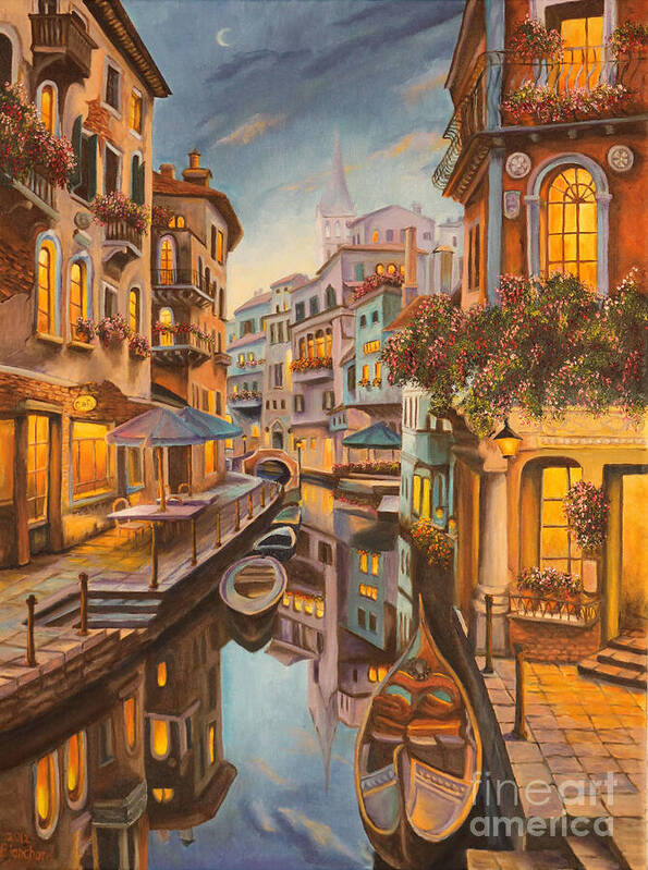 Venice Painting Poster featuring the painting An Evening in Venice by Charlotte Blanchard