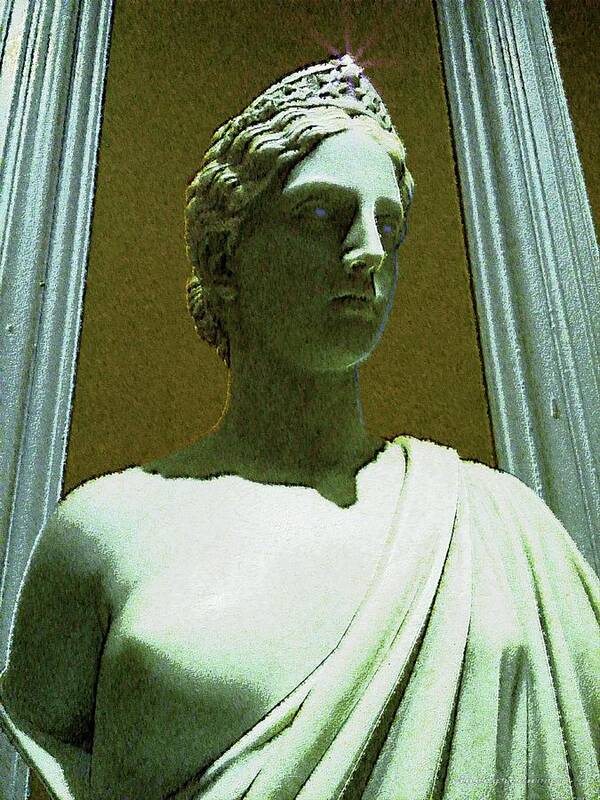 Statue Poster featuring the digital art Ancient Goddess of BadAss by Vincent Green