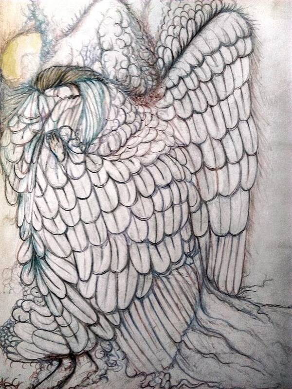 Angel Poster featuring the mixed media Angel of god by Paul Hudson