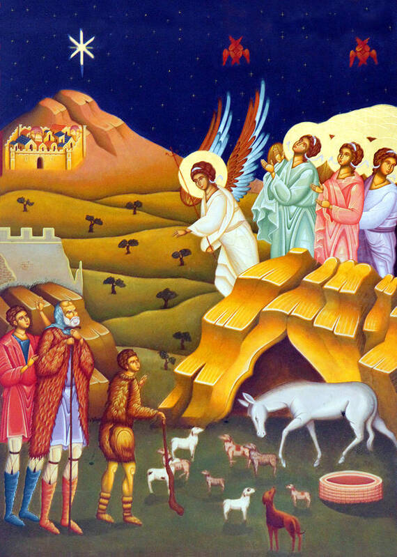 Village Poster featuring the photograph Angels and Shepherds by Munir Alawi