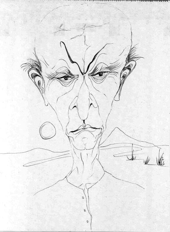 Man Poster featuring the drawing Angry old man by Padamvir Singh