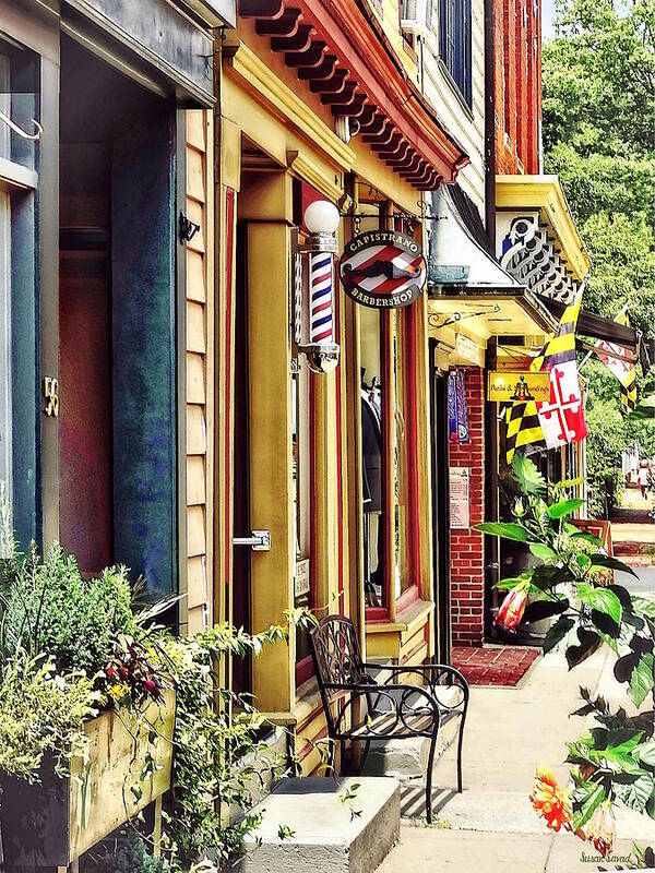 Maryland Avenue Poster featuring the photograph Annapolis MD - Barbershop and Reiki Studio by Susan Savad